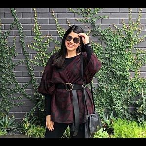 Black and Purple Poncho